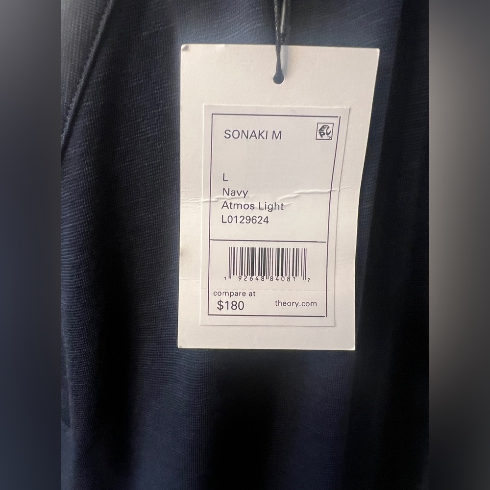 NWT Theory Sonaki M Atmos Light Max Dress in Navy, Size L - Picture 6 of 6